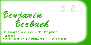 benjamin berbuch business card